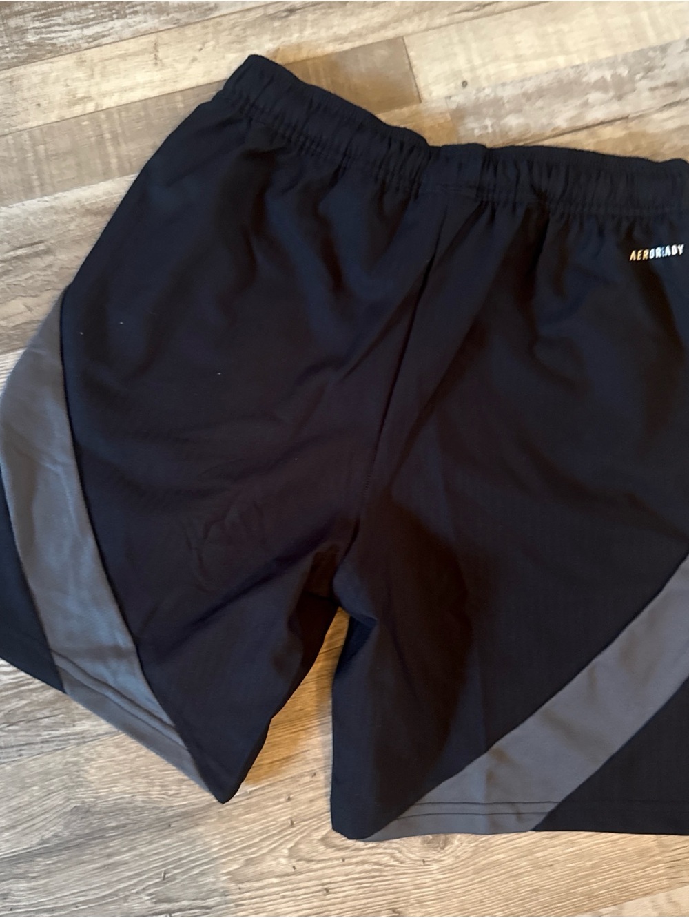 Adidas Boy Black Athletic Shorts with Gray Panels size L (Boy) - Picture 3 of 6